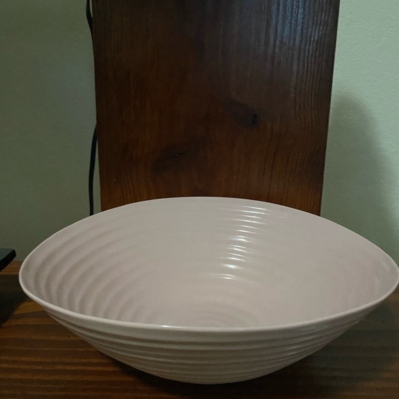 Rare Sophie Conran Portmeirion Pink Porcelain Ribbed Salad Serving 11.75”Bowl - Picture 12 of 16